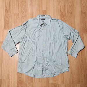 Arrow wrinkle free button front dress shirt men sz 2XL mint green